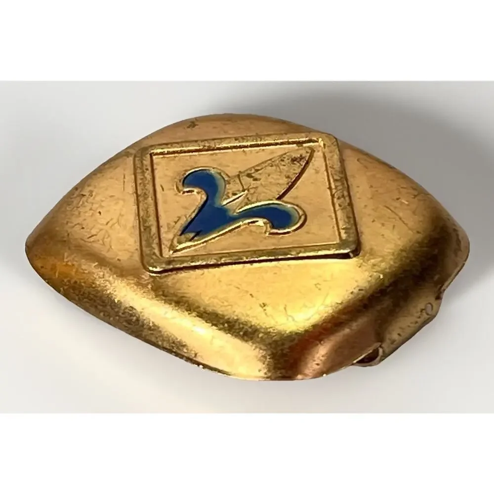 Scout Webelos Scarf Tie Clip Neckerchief Slide Boy Scouts VTG Gold Tone